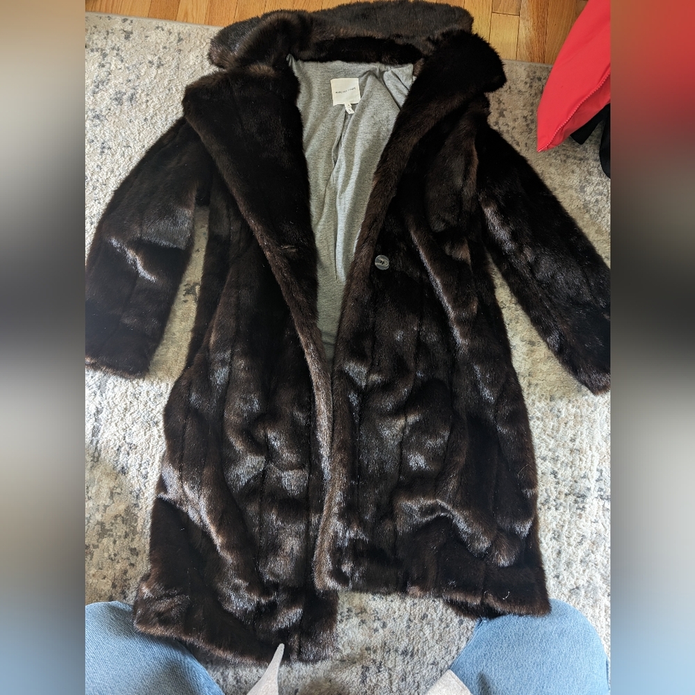 Avec Les Filles Faux Fur Long Coat